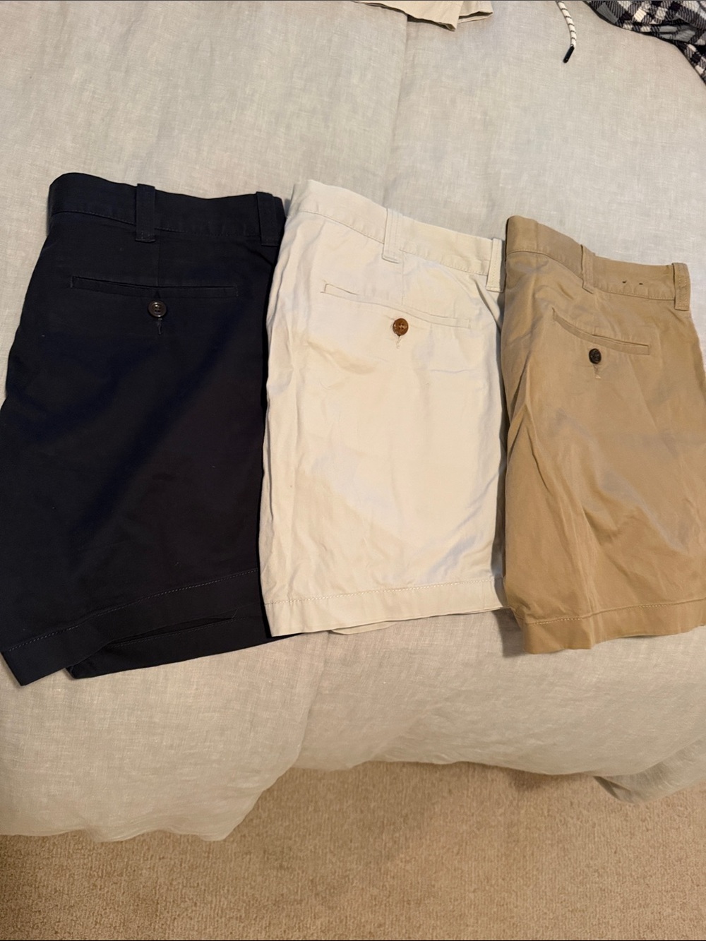 J. Crew Stretch Waist Men's 5 inch dress shorts Chino size 34 THREE PAIRS